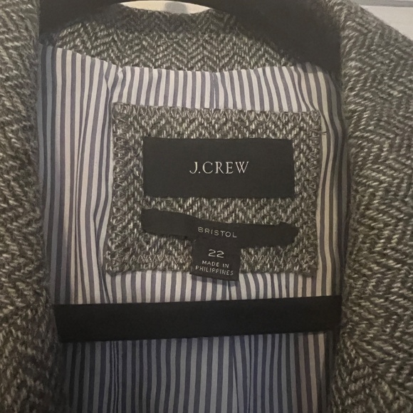J Crew British Tweed Gray Bristol Wool Blazer Like New US 22 - Picture 4 of 4